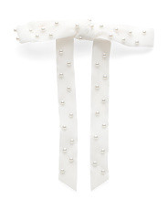 Bardot Faux Pearl Embellished Bow Barrette | TJ Maxx