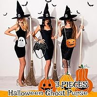 Hillban 3 Pcs Halloween PU Leather Bat Wing Spider Web Shoulder Bag Pumpkin Crossbody Bags Cute G... | Amazon (US)