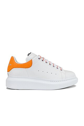 Alexander McQueen Oversized Sneakers in White & Luminous Orange | FWRD | FWRD 
