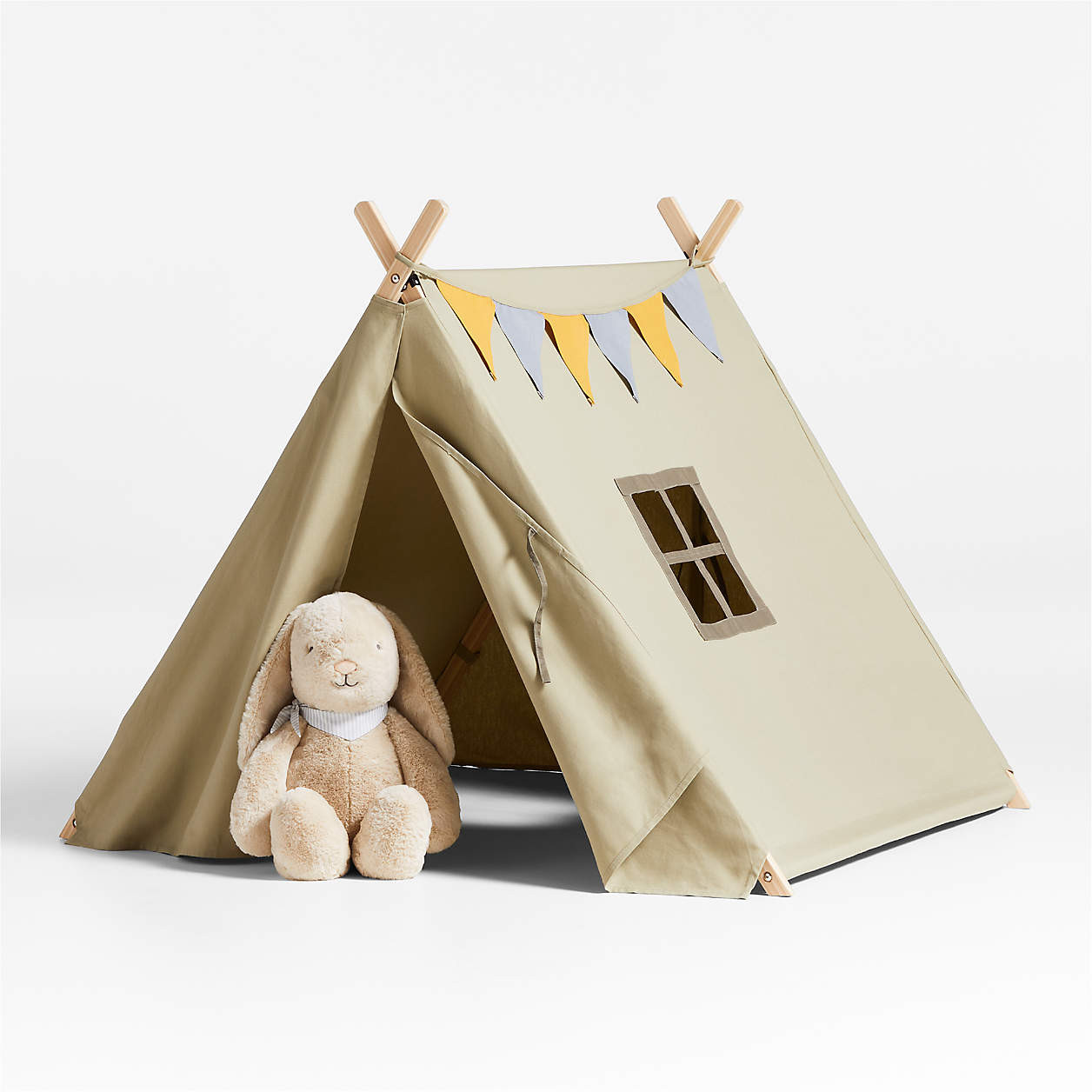 Khaki Green Collapsible Kids Canvas Play Tent + Reviews | Crate & Kids | Crate & Barrel