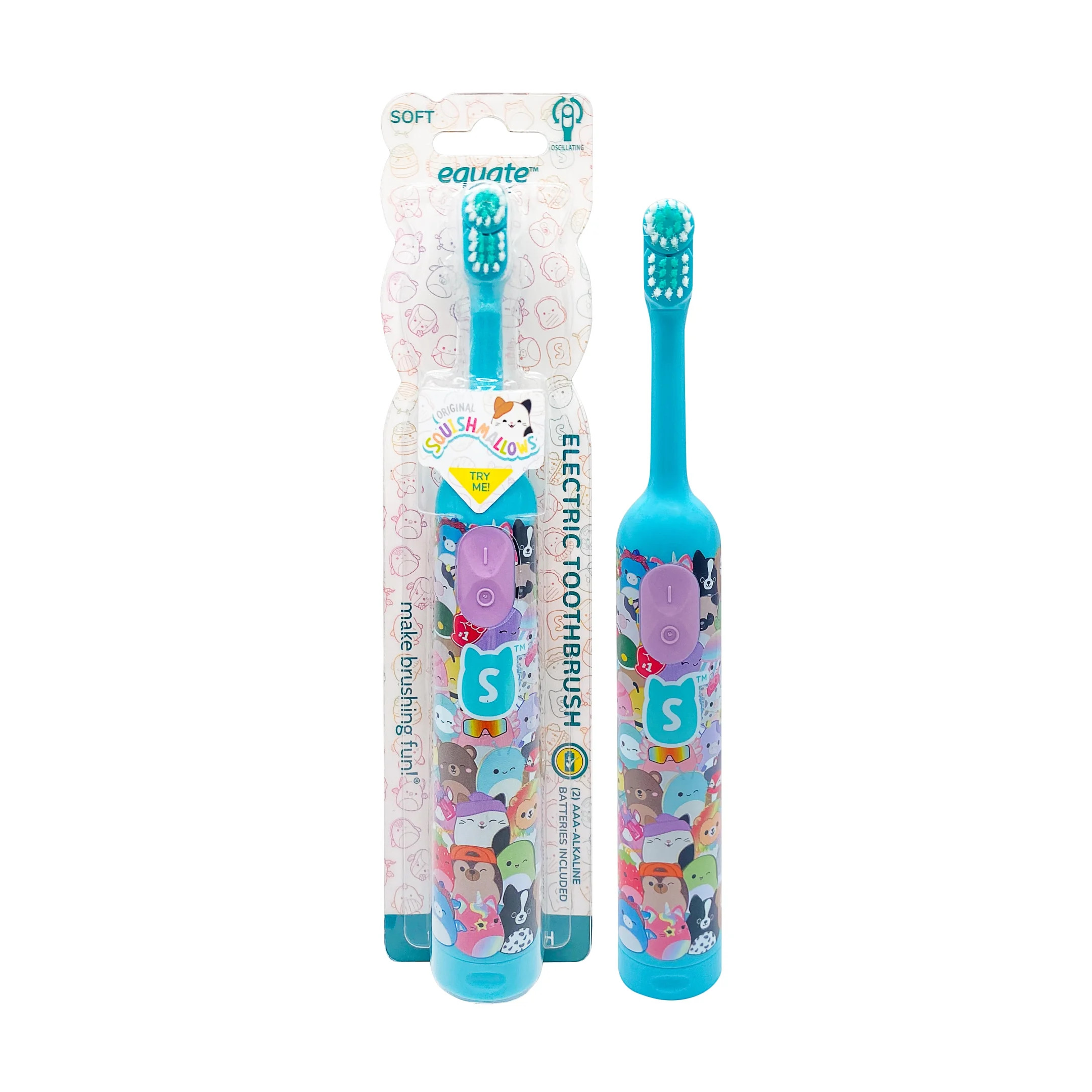 Equate Squishmallows Oscillating Electric Toothbrush, Battery Powered, Soft Bristles (2 AAA Batte... | Walmart (US)