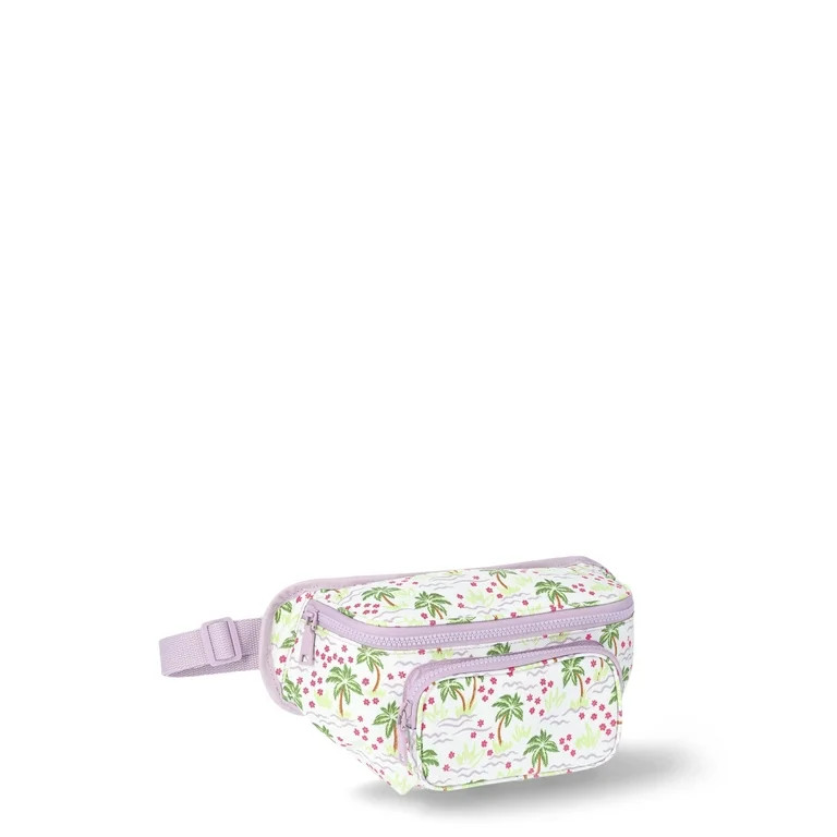 No Boundaries Beach Cooler Fanny Pack, White Palm, Women’s | Walmart (US)