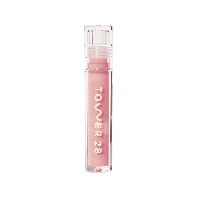 Tower 28 ShineOn Milky Lip Jelly, OAT | Non-Sticky, Vegan Lip Gloss in Milky Peachy Pink | Aprico... | Amazon (US)