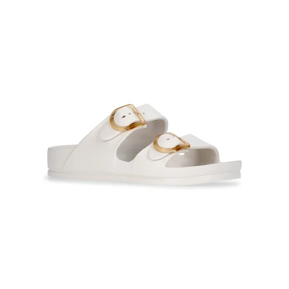 Time and Tru Women's Double Buckle Slide Sandals | Walmart (US)