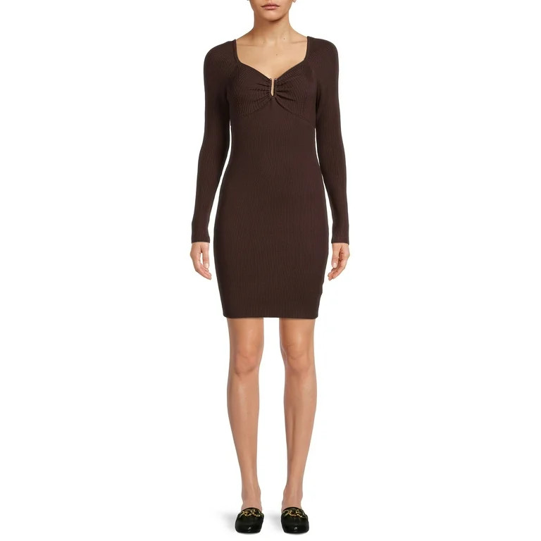 Madden NYC Women's and Junior's Sweater Dress with Long Sleeves - Walmart.com | Walmart (US)