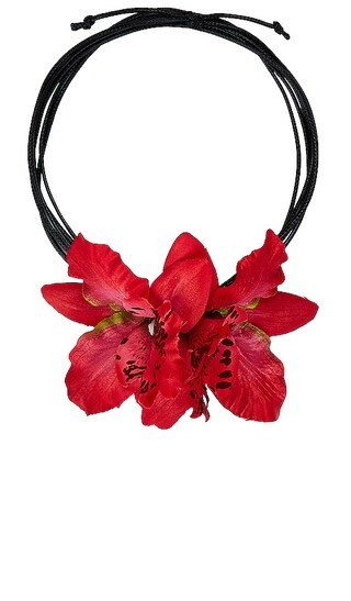 Orchid Flower Necklace in Red | Revolve Clothing (Global)