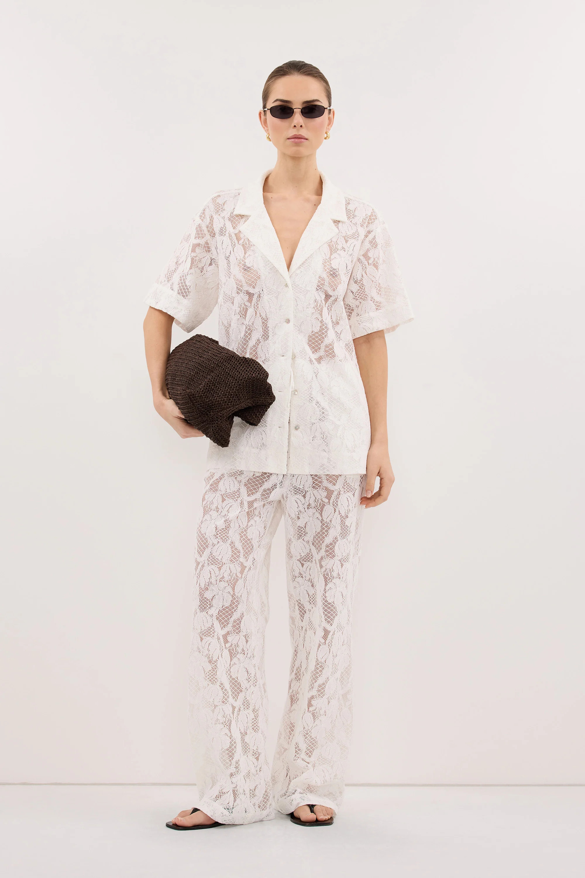 LUCINE WHITE LACE PANT | DISSH