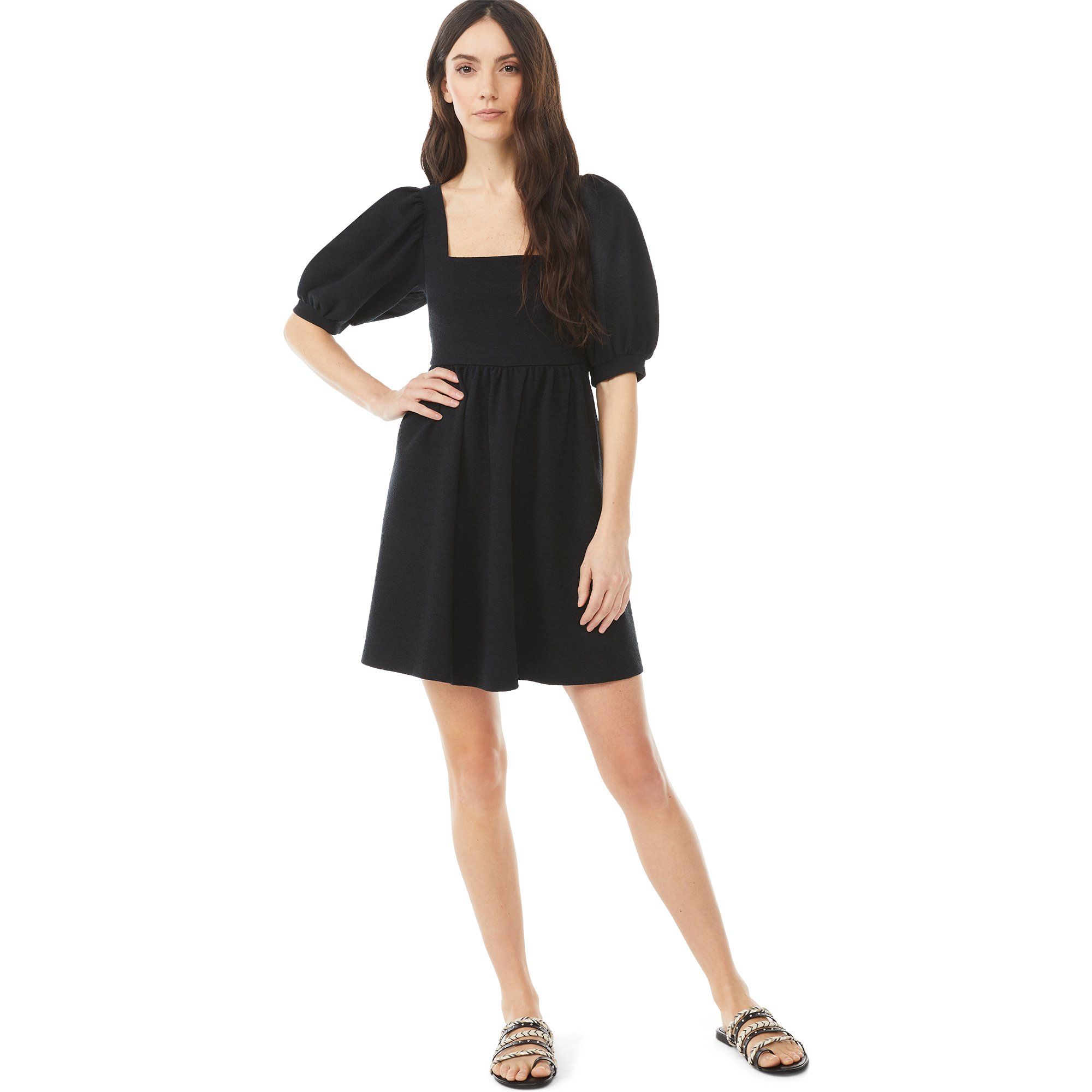 Scoop Women's Babydoll Dress with Puff Sleeves | Walmart (US)