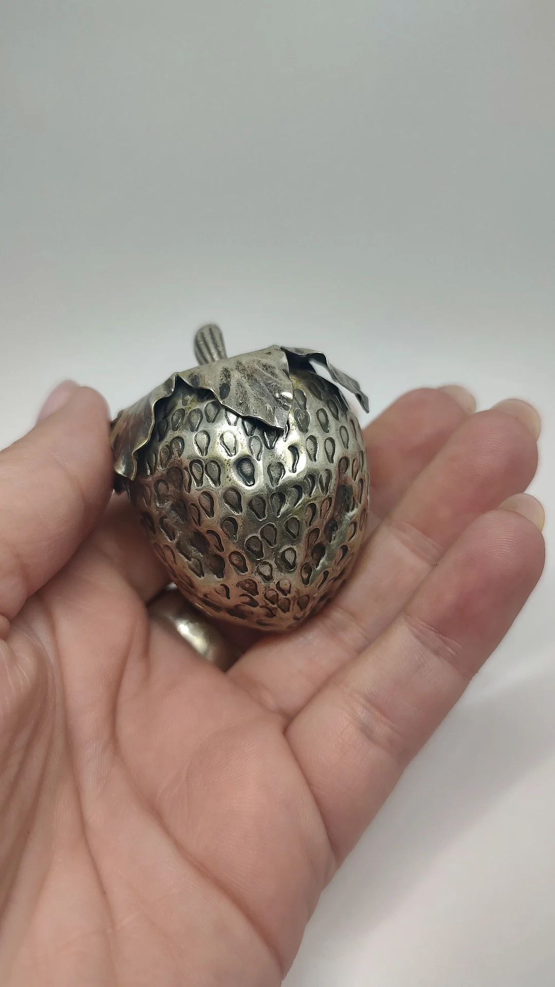 Antique 800 Silver Strawberry Shaped Trinket Box • Fruit Form Pill Box • Hallmarked Solid Sil... | Etsy (US)