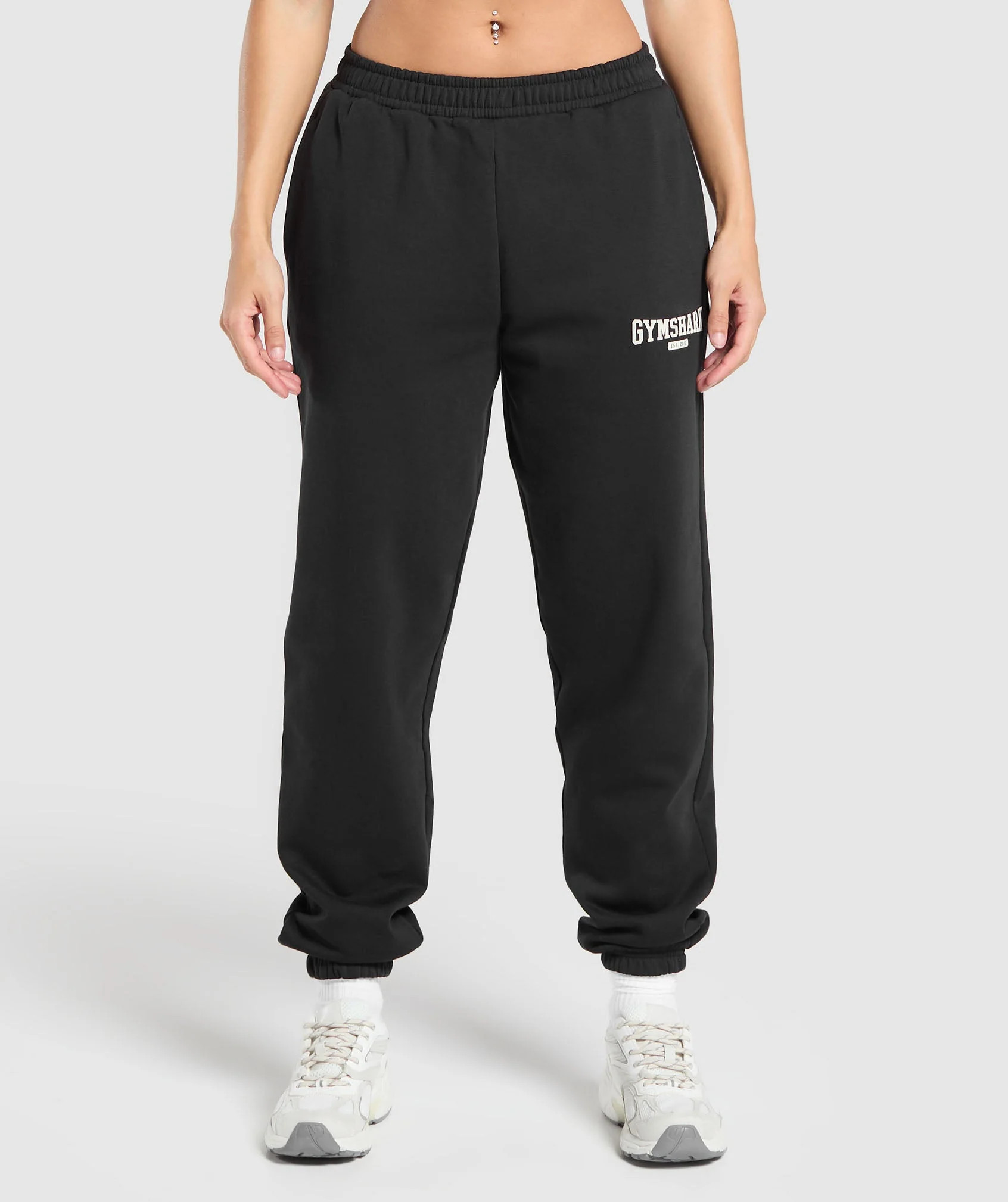 Gymshark Collegiate Lifestyle Fleece Joggers - Black | Gymshark US
