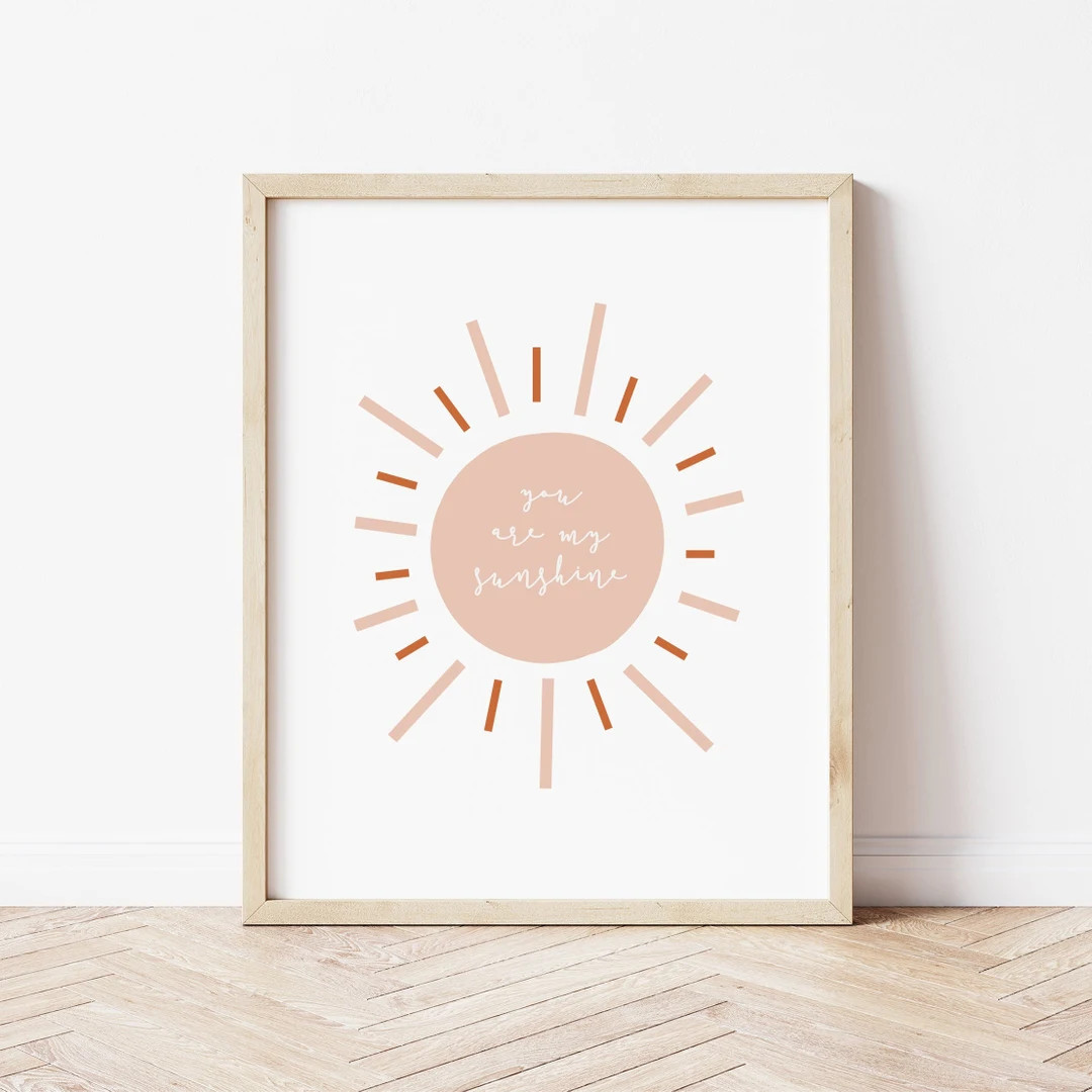You Are My Sunshine Print, Light Peach Poster, Gender Neutral Nursery Print, Children's Bedroom P... | Etsy (UK)