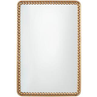 Gold Metal Wall Mirror with Beaded Detailing 24" x 2" x 36" By Ivory And Iris | Michaels® | Michaels Stores