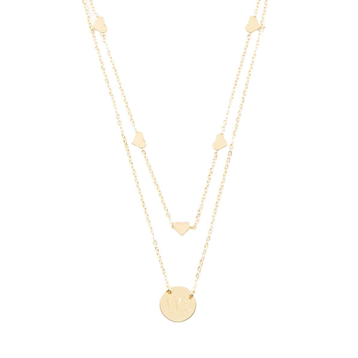 Monogrammed Heart Multi Strand Necklace | Marleylilly