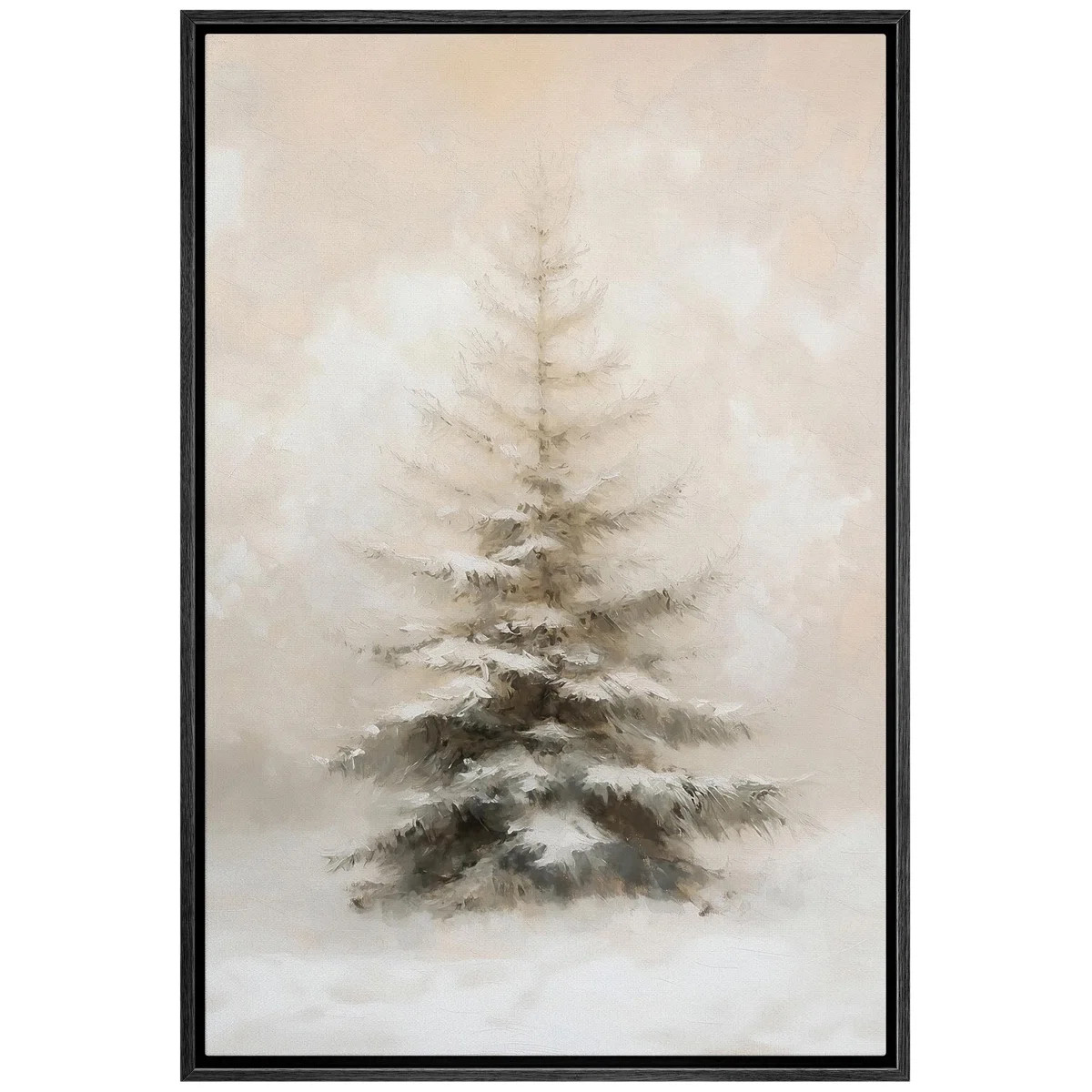Winter Pine Forest Snowy Landscape Antique Rustic Christmas Painting Vintage Farmhouse Holiday Pi... | Wayfair North America