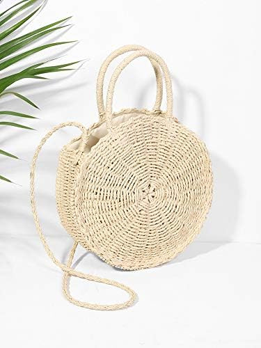 Straw Crossbody Bag Women Weave Shoulder Bag Round Summer Beach Purse and Handbags | Amazon (US)