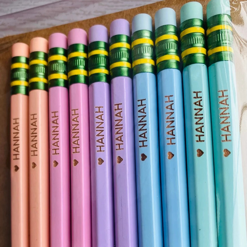 Personalized Pencils, Custom Teacher Pencils, Engraved Pencils, Pastel Pencils, Personalized Penc... | Etsy (US)