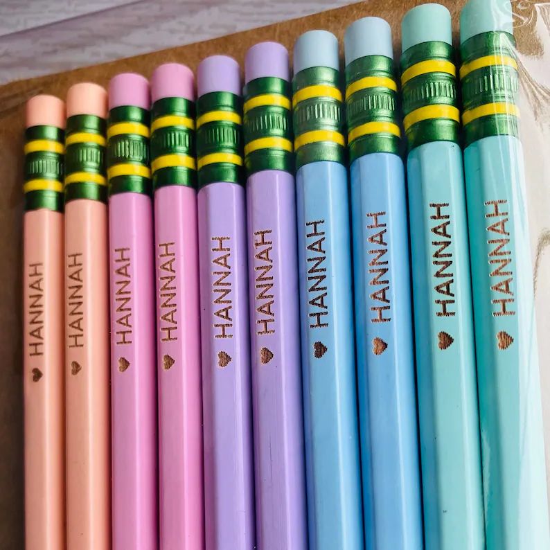 Personalized Pencils, Custom Teacher Pencils, Engraved Pencils, Pastel Pencils, Personalized Penc... | Etsy (US)