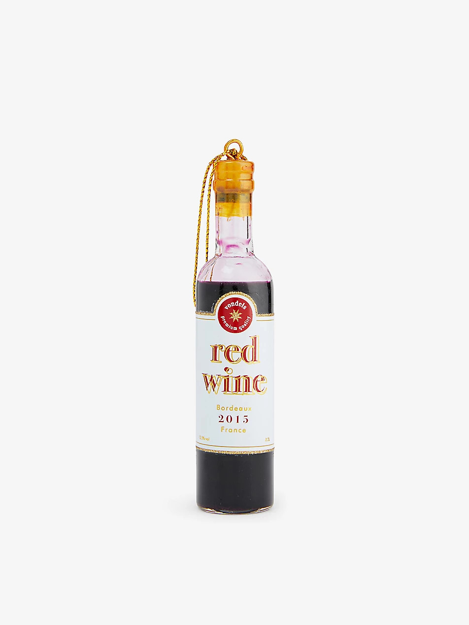 Wine bottle glass Christmas decoration 11cm | Selfridges
