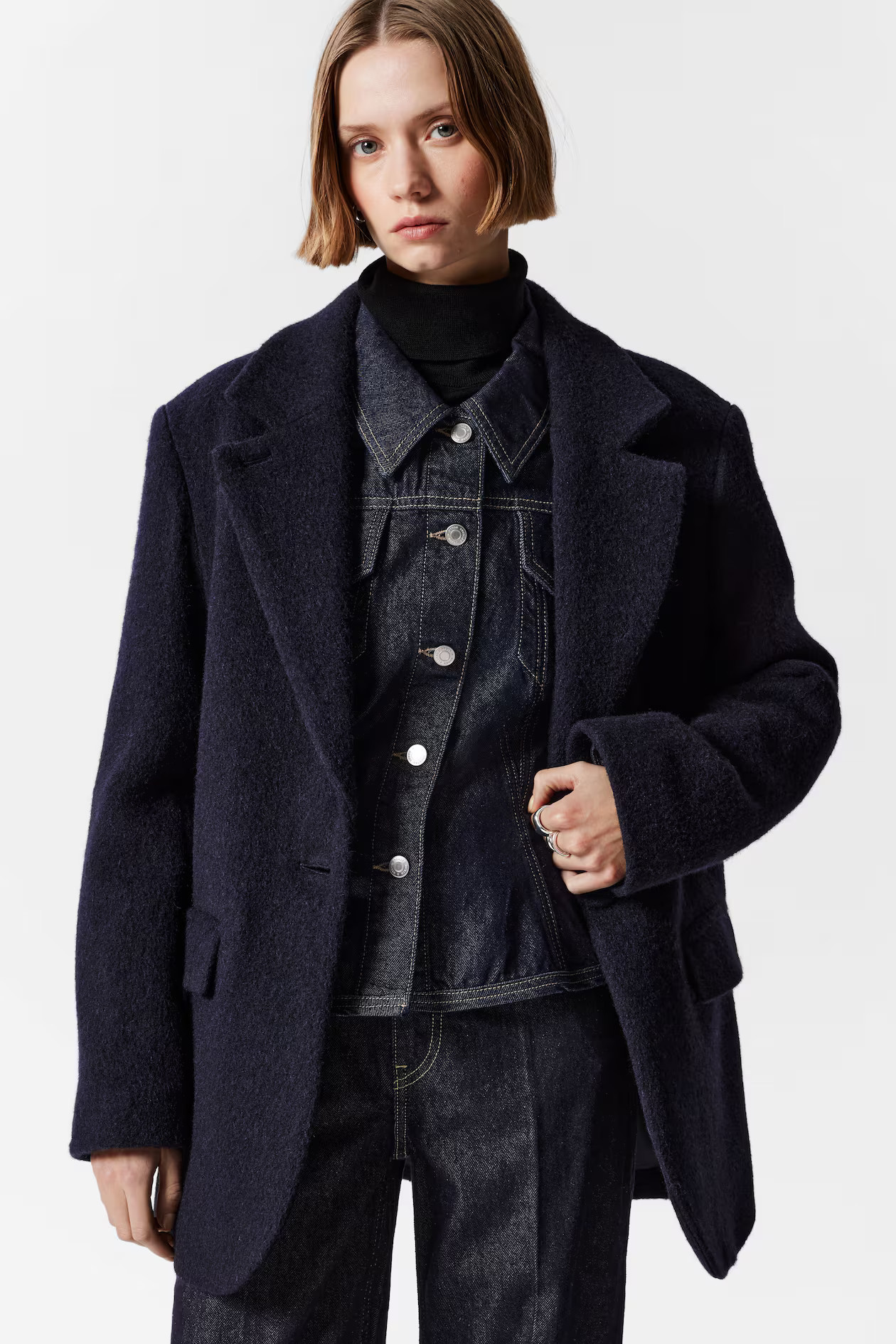 Einreihiger Wollblazer - Navyblau - Ladies | H&M AT | H&M (DE, AT, CH, NL, FI)