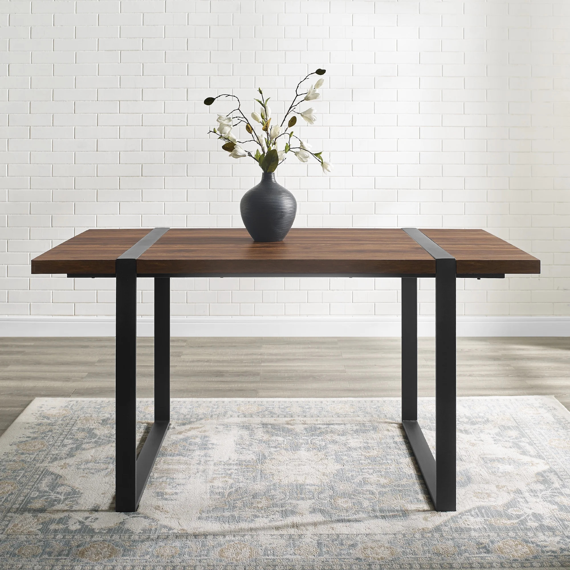 Woven Paths Urban Industrial Dining Table, Dark Walnut | Walmart (US)