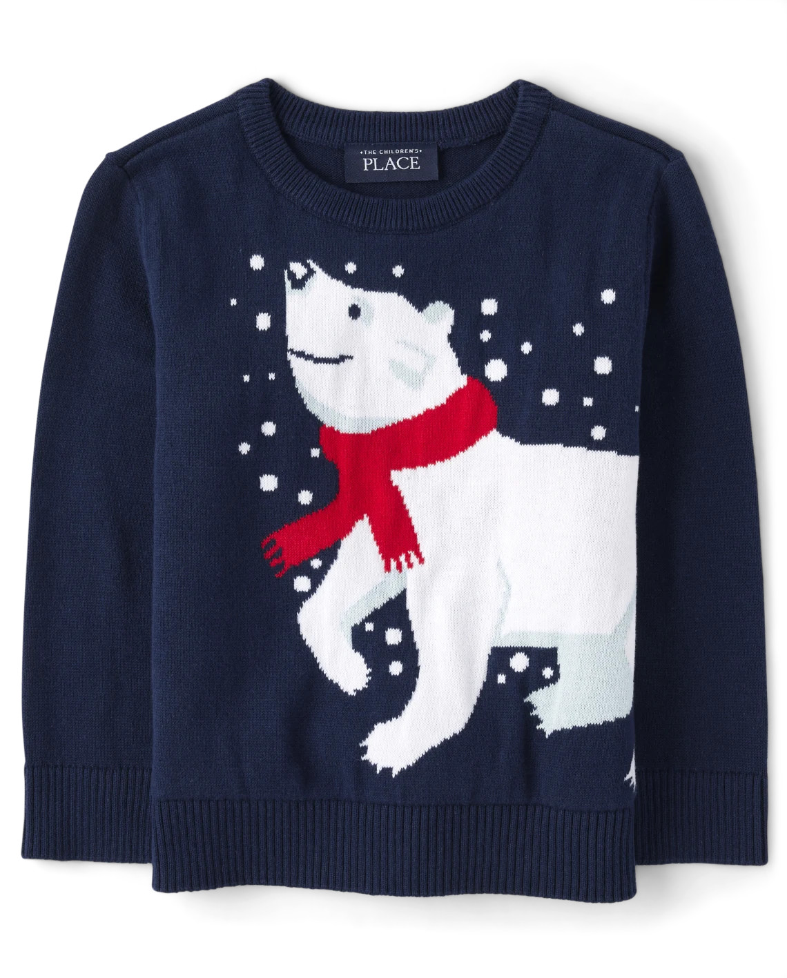 Baby And Toddler Boys Intarsia Polar Bear Sweater - blue | The Children's Place