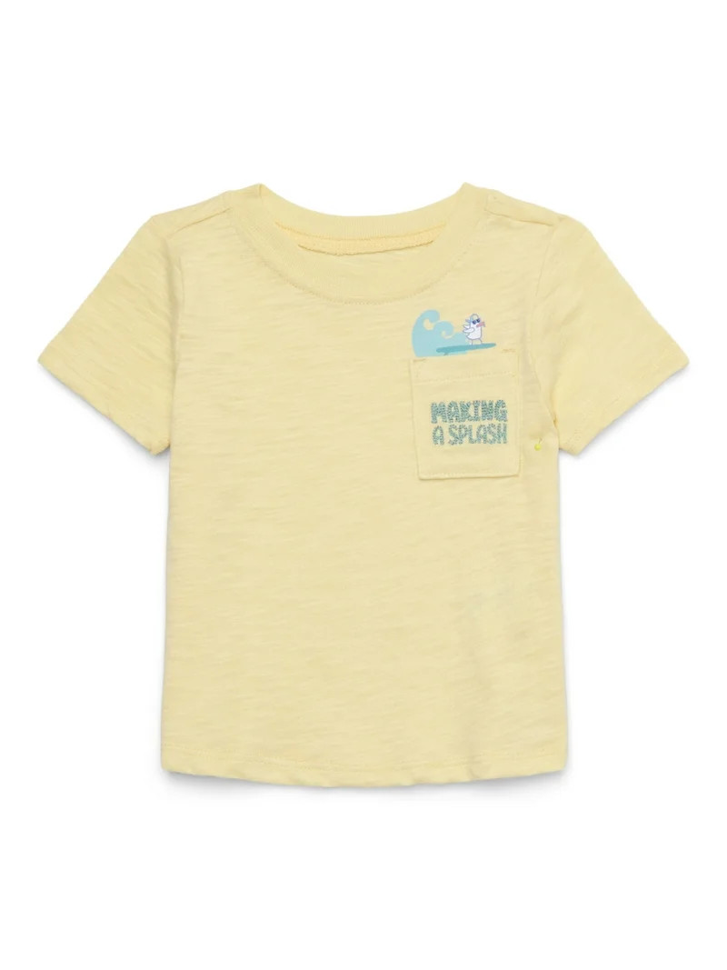 Garanimals Baby Boy Short Sleeve Brushed Jersey T-Shirt with Pocket, Sizes 0-24 Months | Walmart (US)
