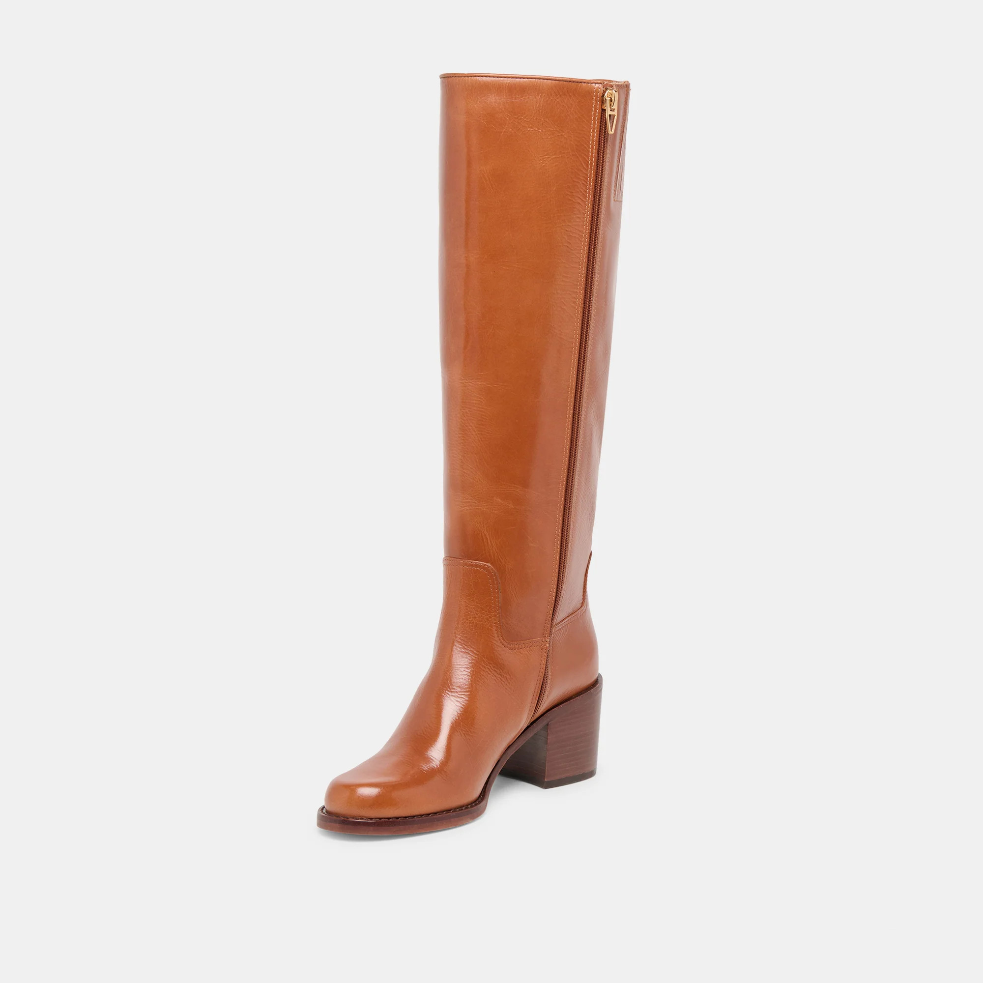 Lucyle Wide Calf Boots Tan Leather | DolceVita.com