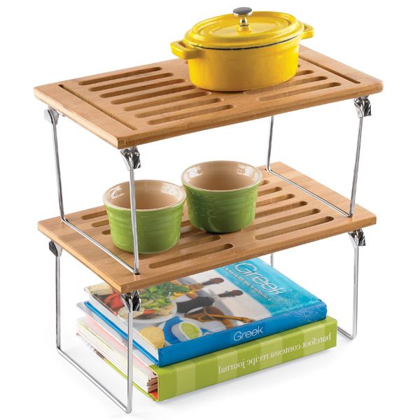 Small Bamboo Stackable Shelf | The Container Store