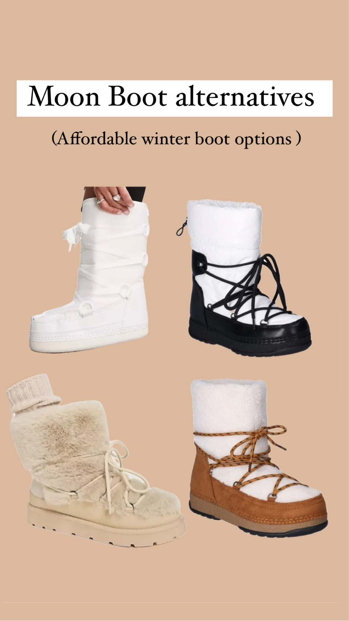 Here are some alternatives to the spendy Moon Boots! 

Affordable winter boots 
Winter boots under $50

#LTKshoecrush #LTKSeasonal #LTKfindsunder50