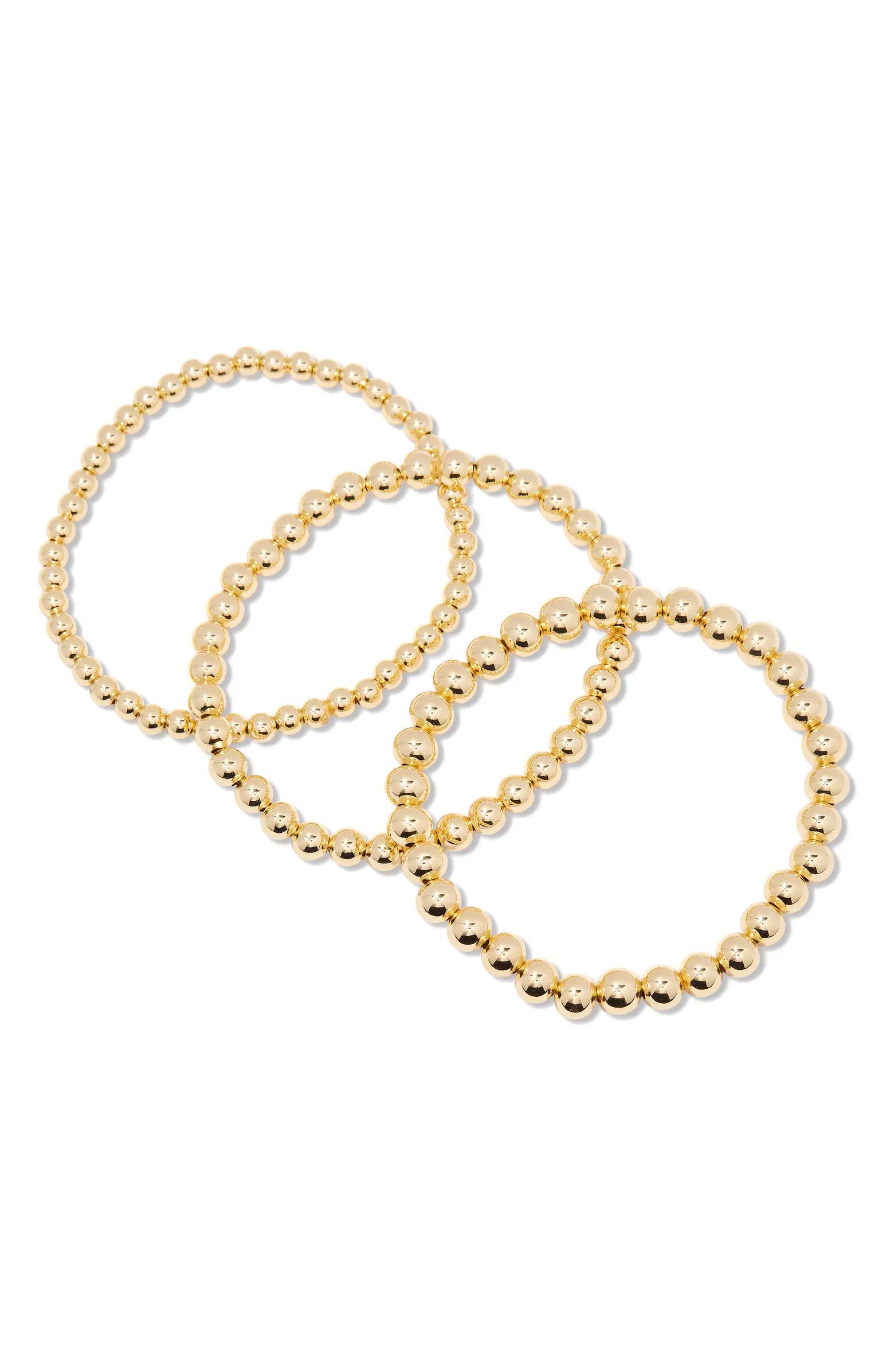 Makenna Set of 3 Beaded Stretch Bracelets | Nordstrom