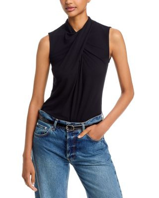 T Tahari Sleeveless Asymmetrical Draped Neck Top | Bloomingdale's (US)
