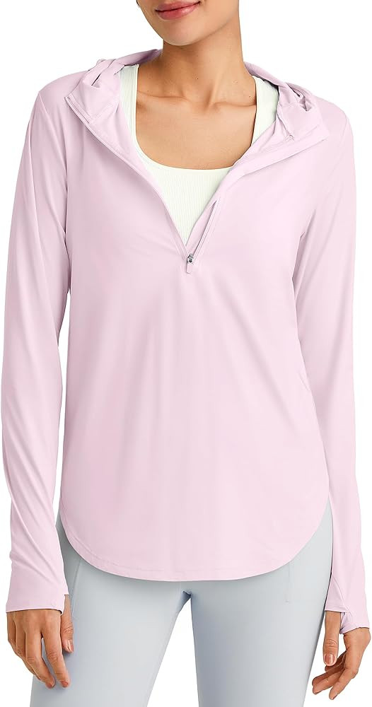 G4Free Lightbreeze Womens UPF 50+ Sun Shirts with Hoodie Long Sleeve Workout Tops Half Zip Rash G... | Amazon (US)