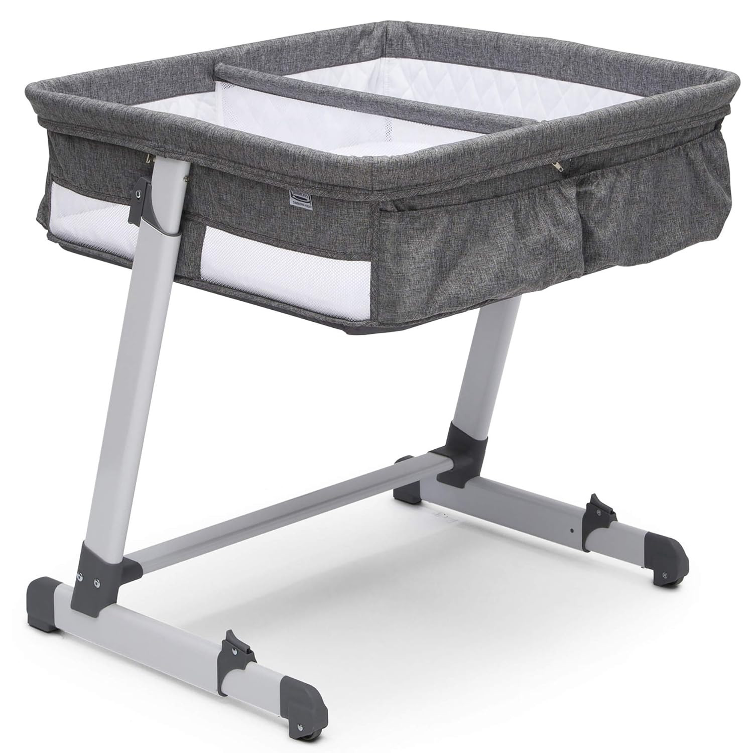 Simmons Kids By The Bed City Sleeper Bassinet for Twins - Adjustable Height Portable Crib with Wh... | Amazon (US)