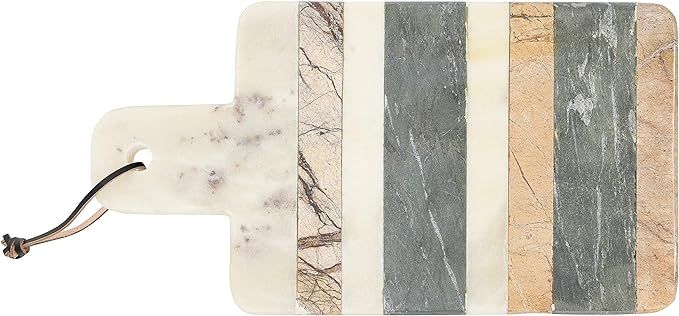 Bloomingville Marble Cheese and Cutting Board with Stripes and Leather Tie, Multicolor | Amazon (US)