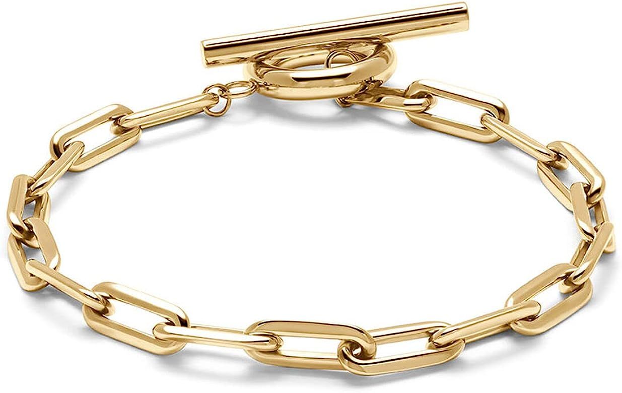 MVMT Women's Cable Chain Bracelet | Stainless Steel, Toggle Closure | Gold | Amazon (US)
