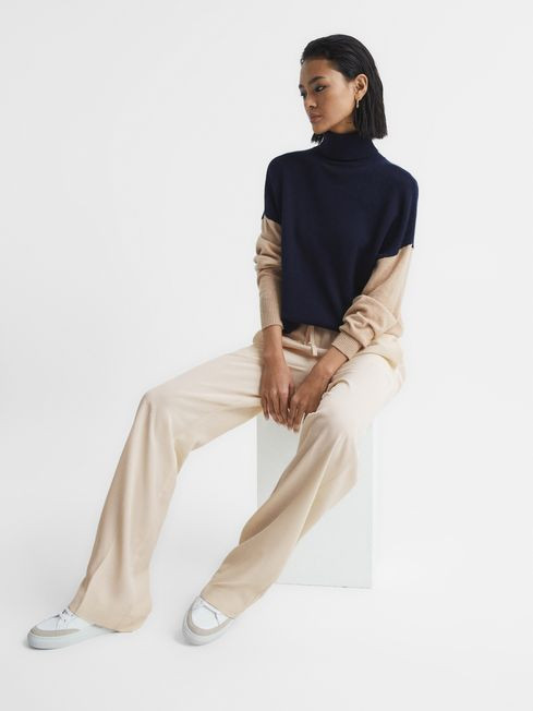 Wide Leg Pull On Trousers | Reiss UK
