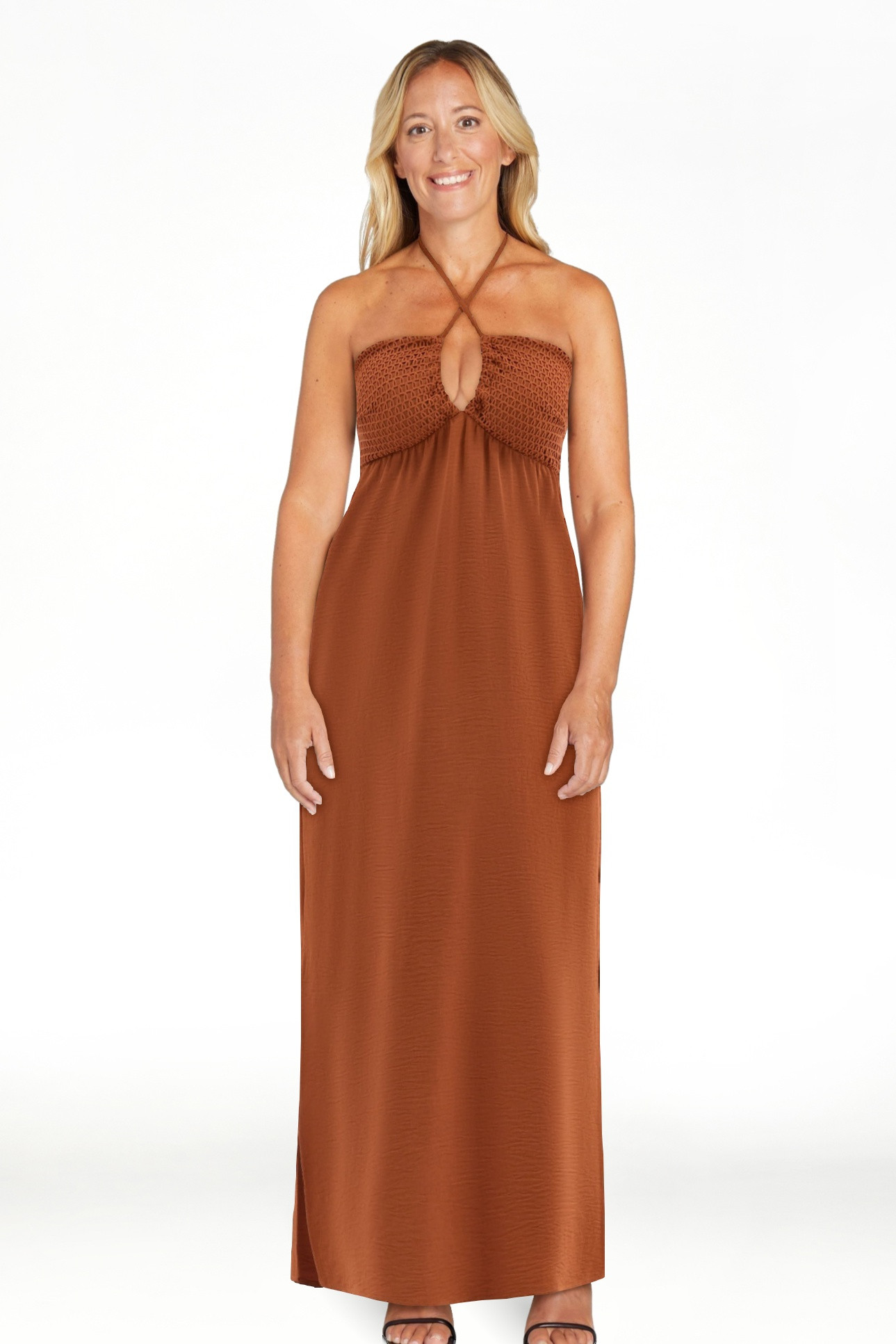 No Boundaries Halter Maxi Dress, Women's | Walmart (US)
