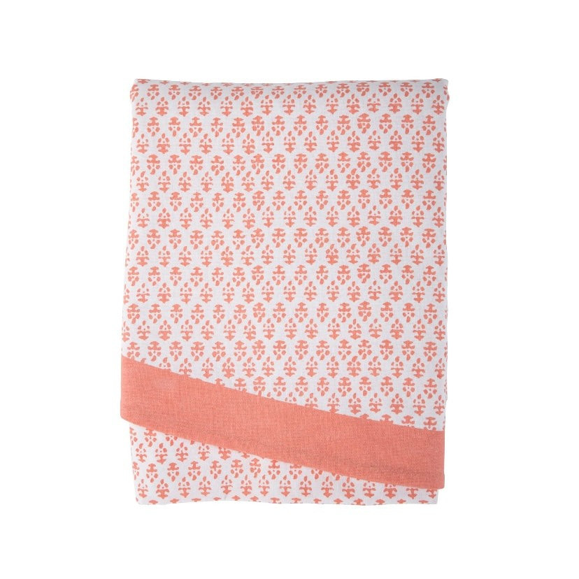 Batik Tablecloth 86" Round Coral | Amanda Lindroth