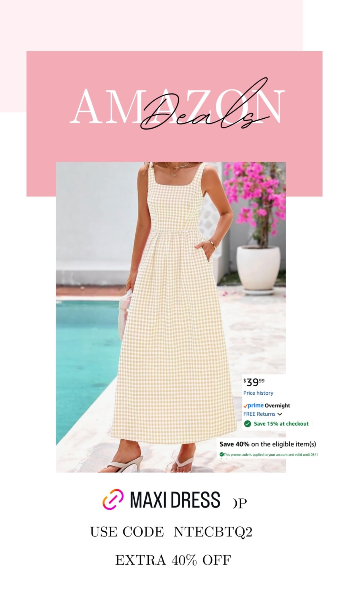 Cute gingham maxi dress on deal today!! Comes in several colors  

#LTKMidsize #LTKSeasonal #LTKSaleAlert
