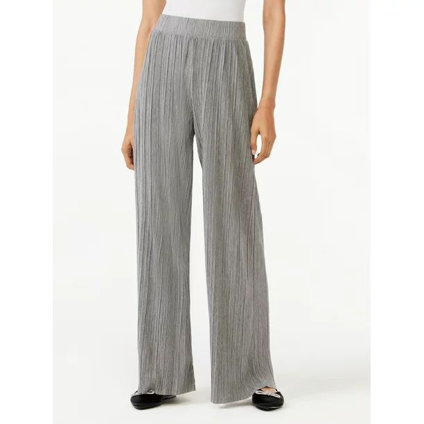 Scoop Women's Crinkle Wide Leg Pants | Walmart (US)