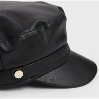 Black Leather-Look Baker Boy Hat New Look | New Look (UK)