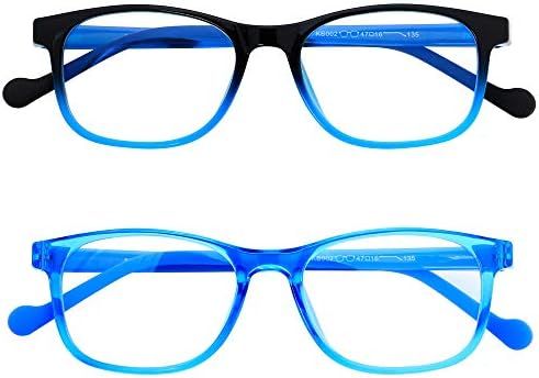 Blue Light Glasses Kids Girls Boys 2 Pack Computer Gaming Anti Blue Ray Age3-12 Black to Blue & B... | Amazon (US)
