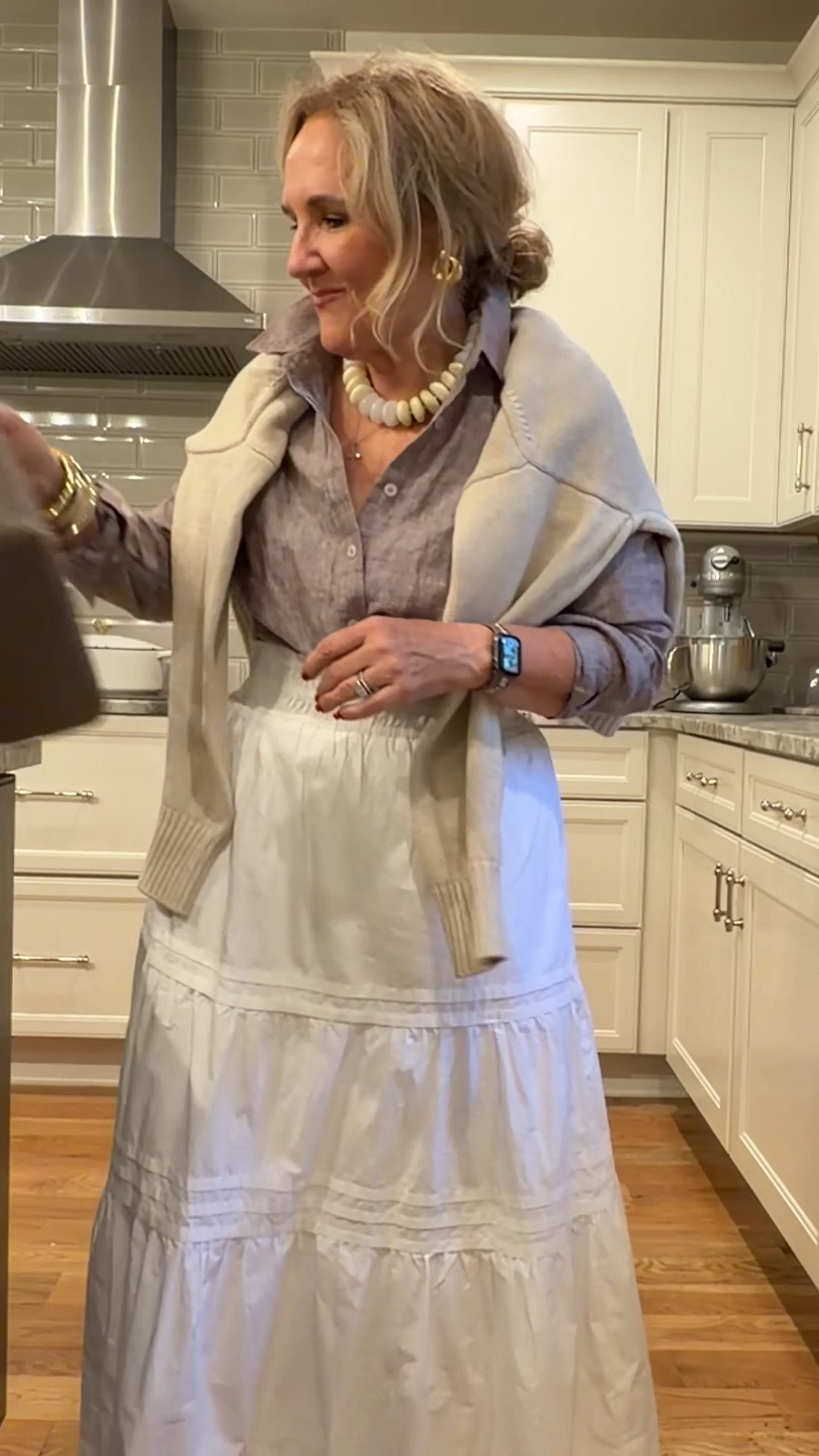 Wearing a medium in all these pieces from quince. I love pairing different layers of neutrals and textures.

The petite in skirt is sold out right now for reference I am wearing the medium regular

#LTKOver40 #LTKootd #LTKPetite