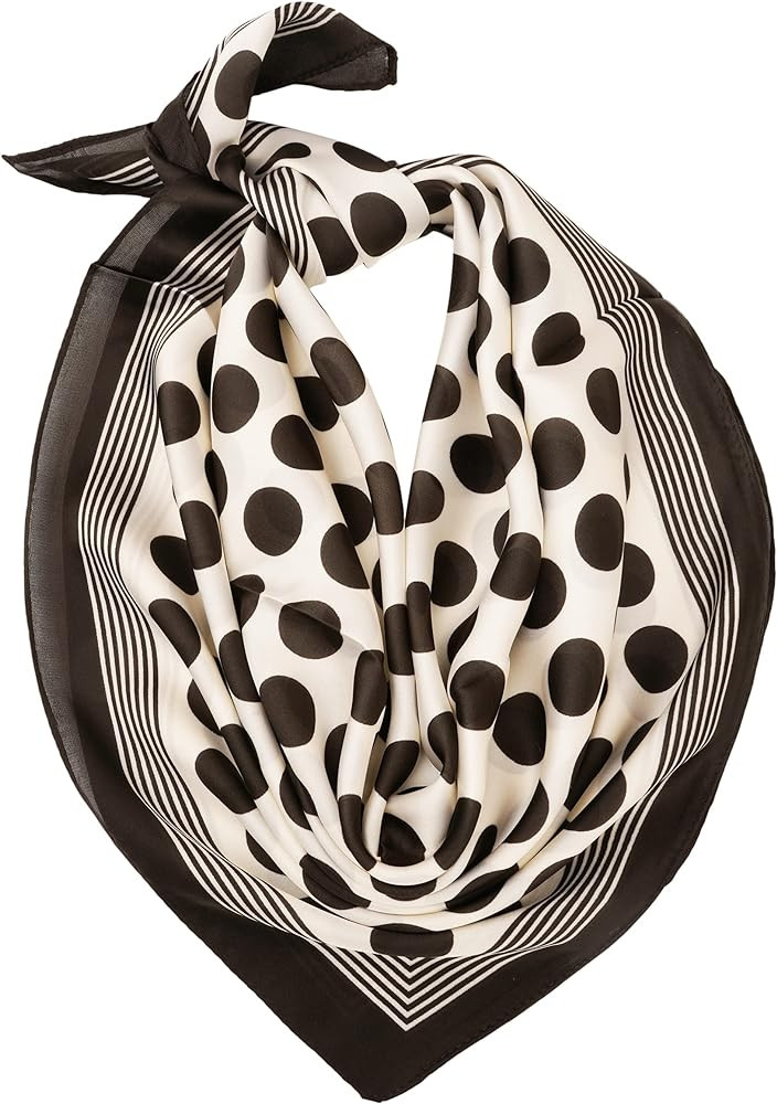 YOUR SMILE Silk Like Scarf Square Satin Hair Scarf Fashion Neck Scarfs for Women 27'' x 27'' | Amazon (US)