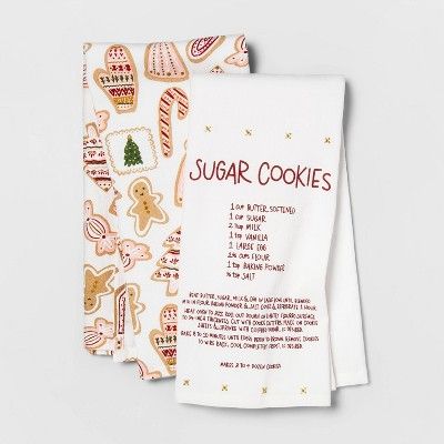 2pk Sugar Tea Towels Cookie/Gingerbread - Opalhouse™ | Target