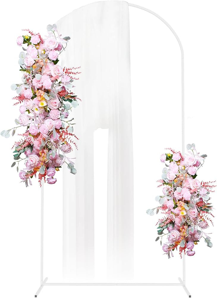 Putros Metal Arch Backdrop Stand 7.2FT White Wedding Backdrop Stand Square Arch Frame for Birthda... | Amazon (US)