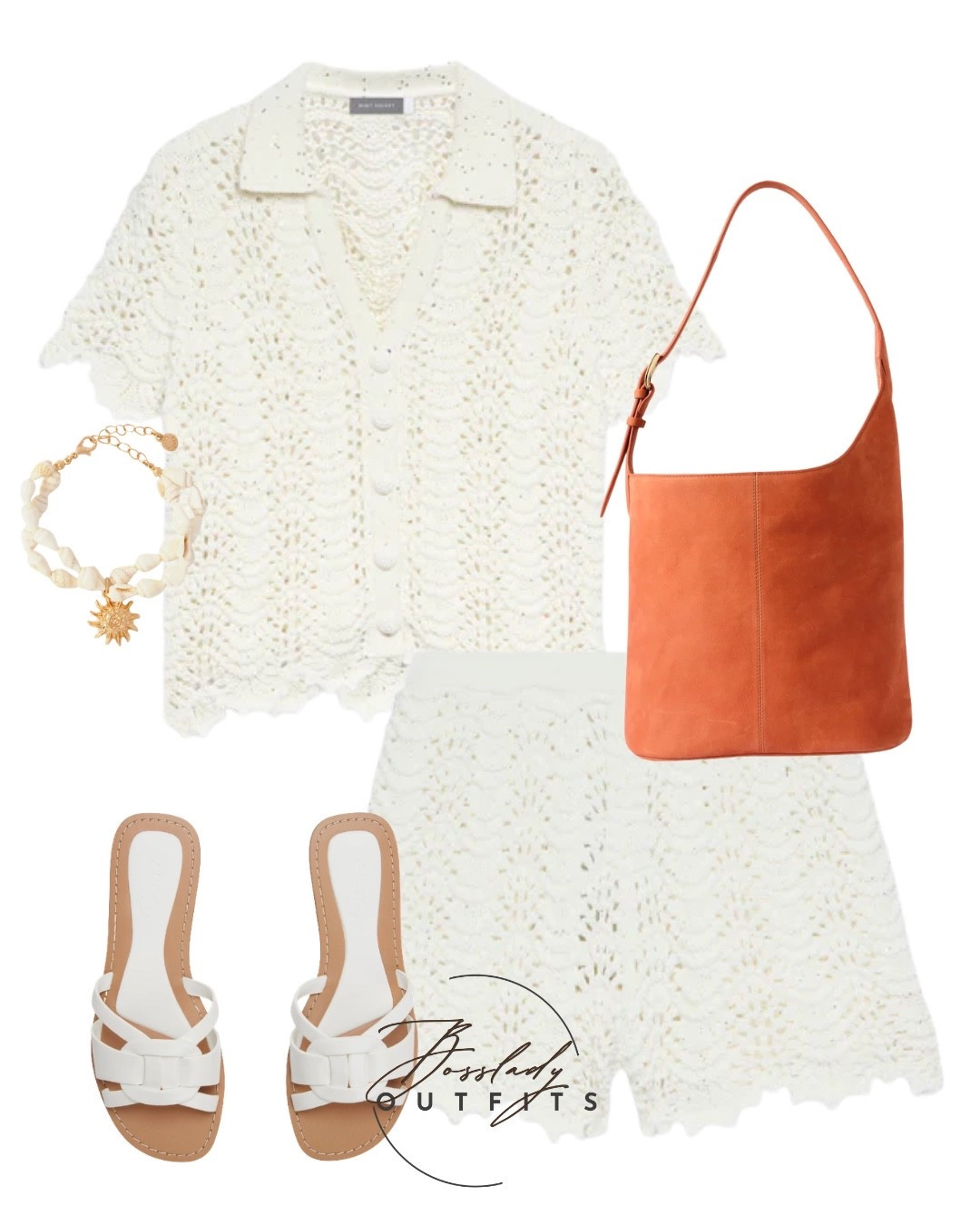 Soft summer textures with a pop of warm tan 🤍

Tags: white crochet co ord set, summer outfit ideas, breathable cotton outfits, neutral aesthetic outfit, minimal chic style, vacation day outfit, woven sandals outfit, tan shoulder bag look, effortless everyday fashion, bossladyoutfits

#LTKstyletip #LTKbag #LTKsummer