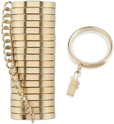 MODE Cambria Designer Series - Premium Easy Glide 18 Count Curtain Rings - Metal with Smooth, Qui... | Amazon (US)