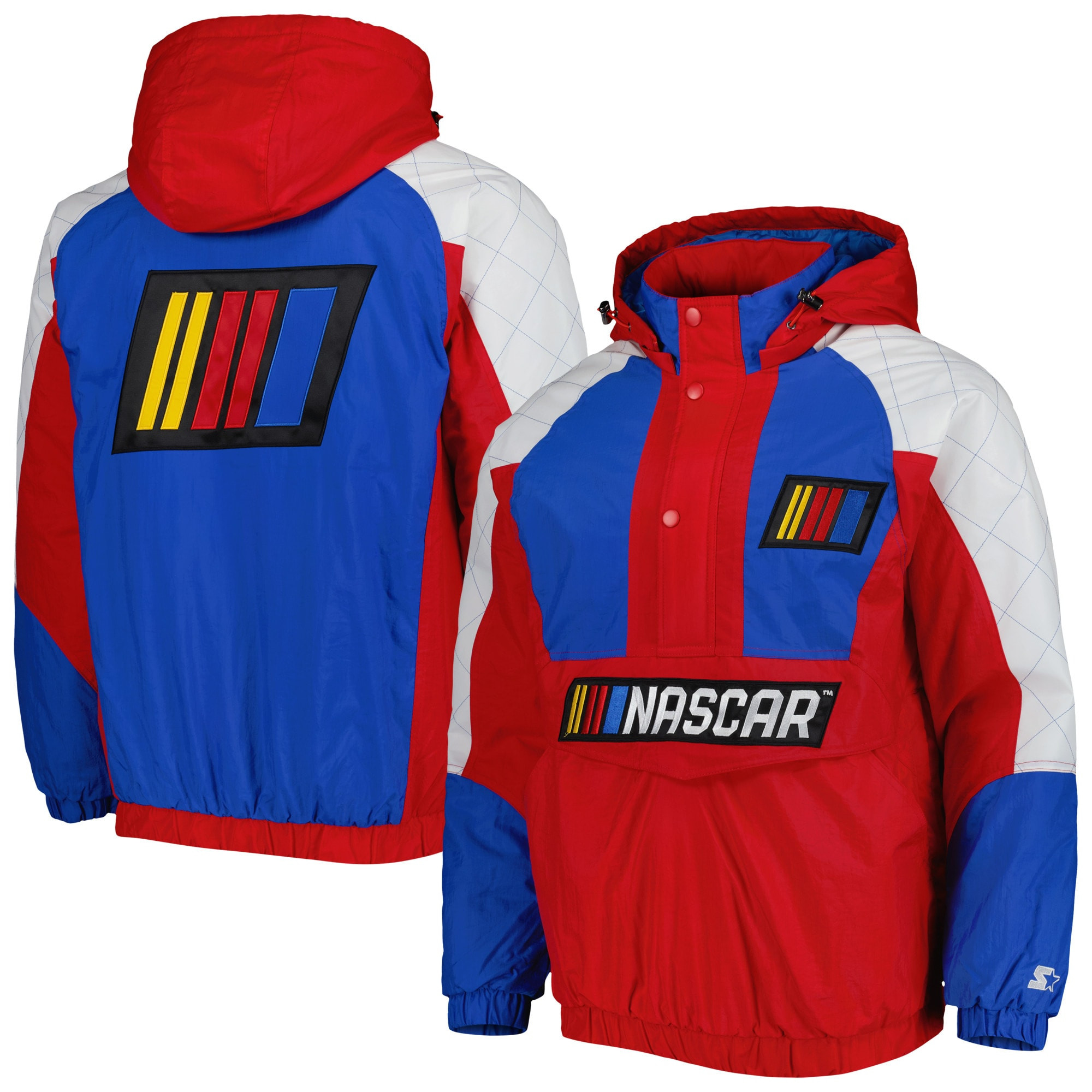 NASCAR Starter The Body Check Half-Snap Pullover Jacket - Red/Blue | Fanatics