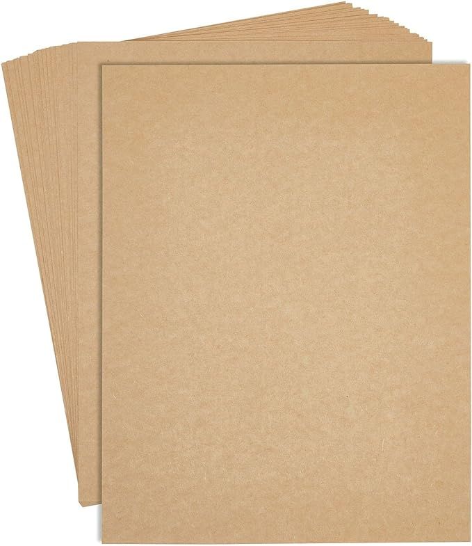 48 Sheets Kraft Printer Paper, Brown Rustic Stationery for Crafts, Invitations, Wedding (8.5 x 11... | Amazon (US)